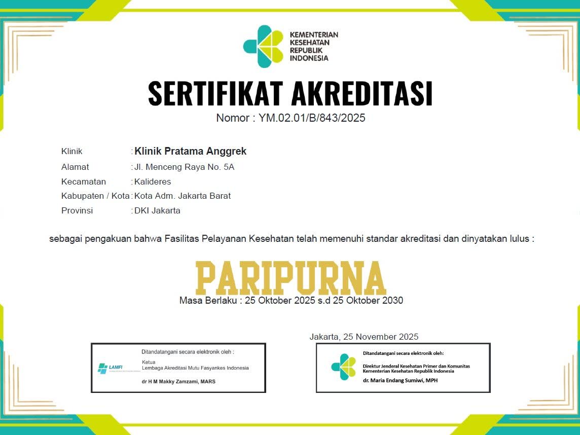 Tim Klinik Anggrek Menceng bersama tim surveyor akreditasi